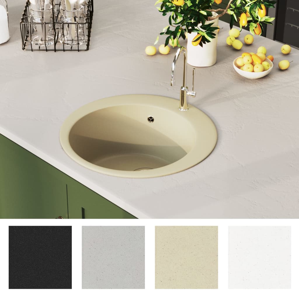 Diskho granit enkel rund beige