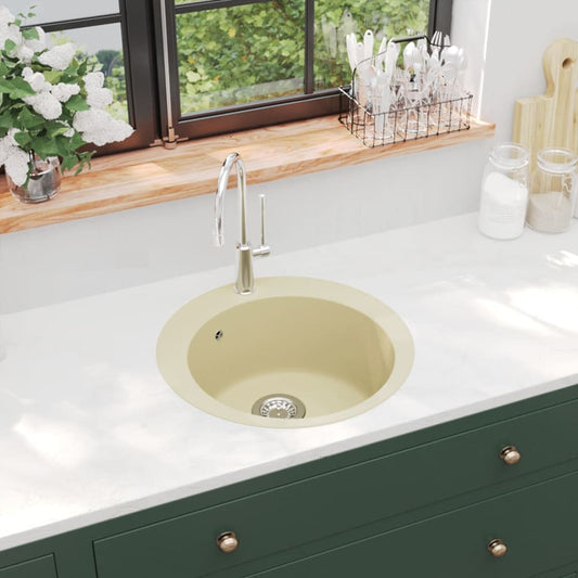 Diskho granit enkel rund beige