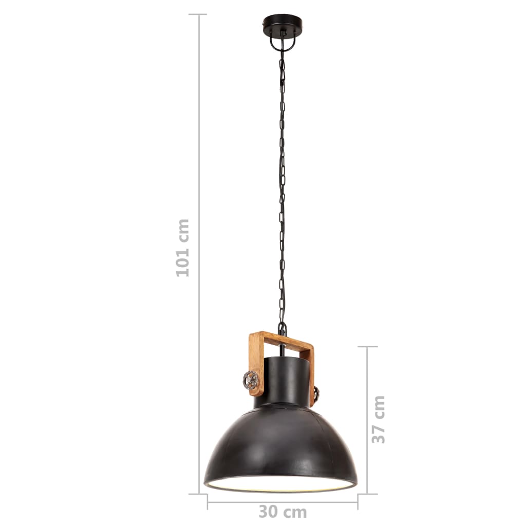 Hänglampa industriell 25 W svart rund 30 cm E27