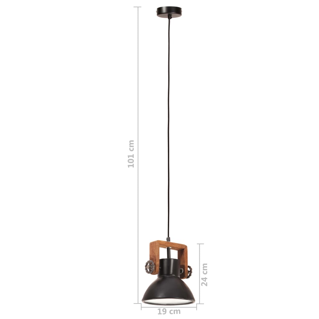 Hänglampa industriell 25 W svart rund 19 cm E27