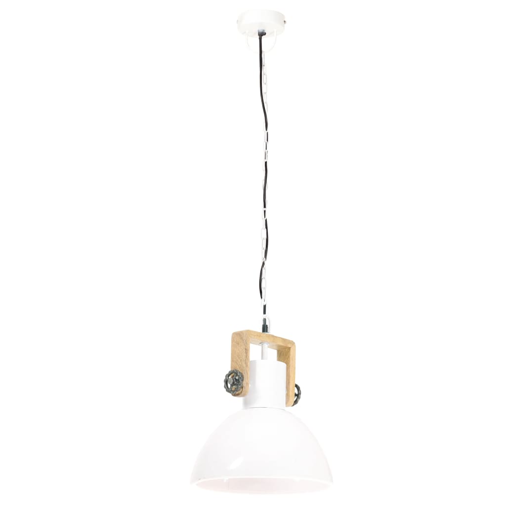 Hänglampa industriell 25 W vit rund 30 cm E27