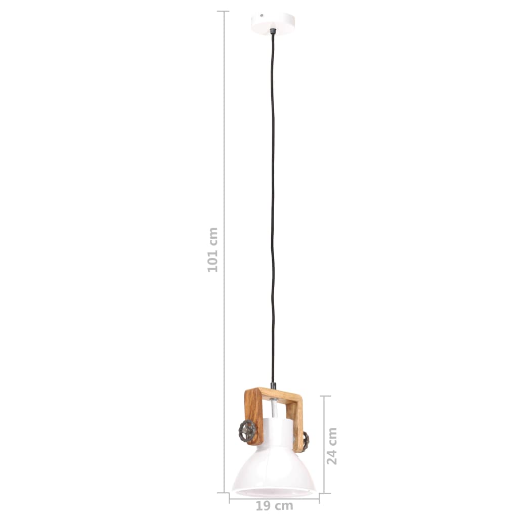 Hänglampa industriell 25 W vit rund 19 cm E27