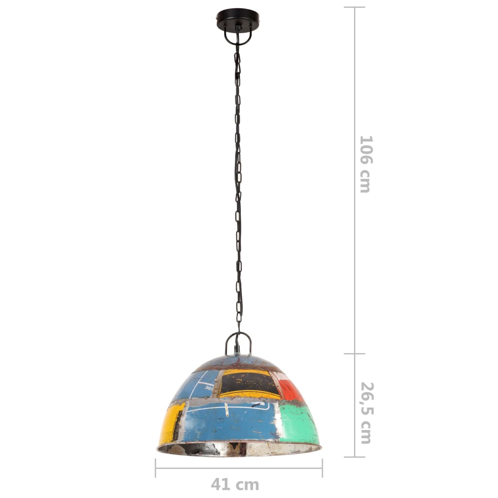 Hänglampa industriell vintage 25 W flerfärgad rund 41 cm E27