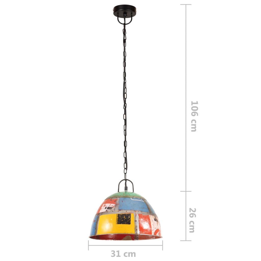 Hänglampa industriell vintage 25 W flerfärgad rund 31 cm E27