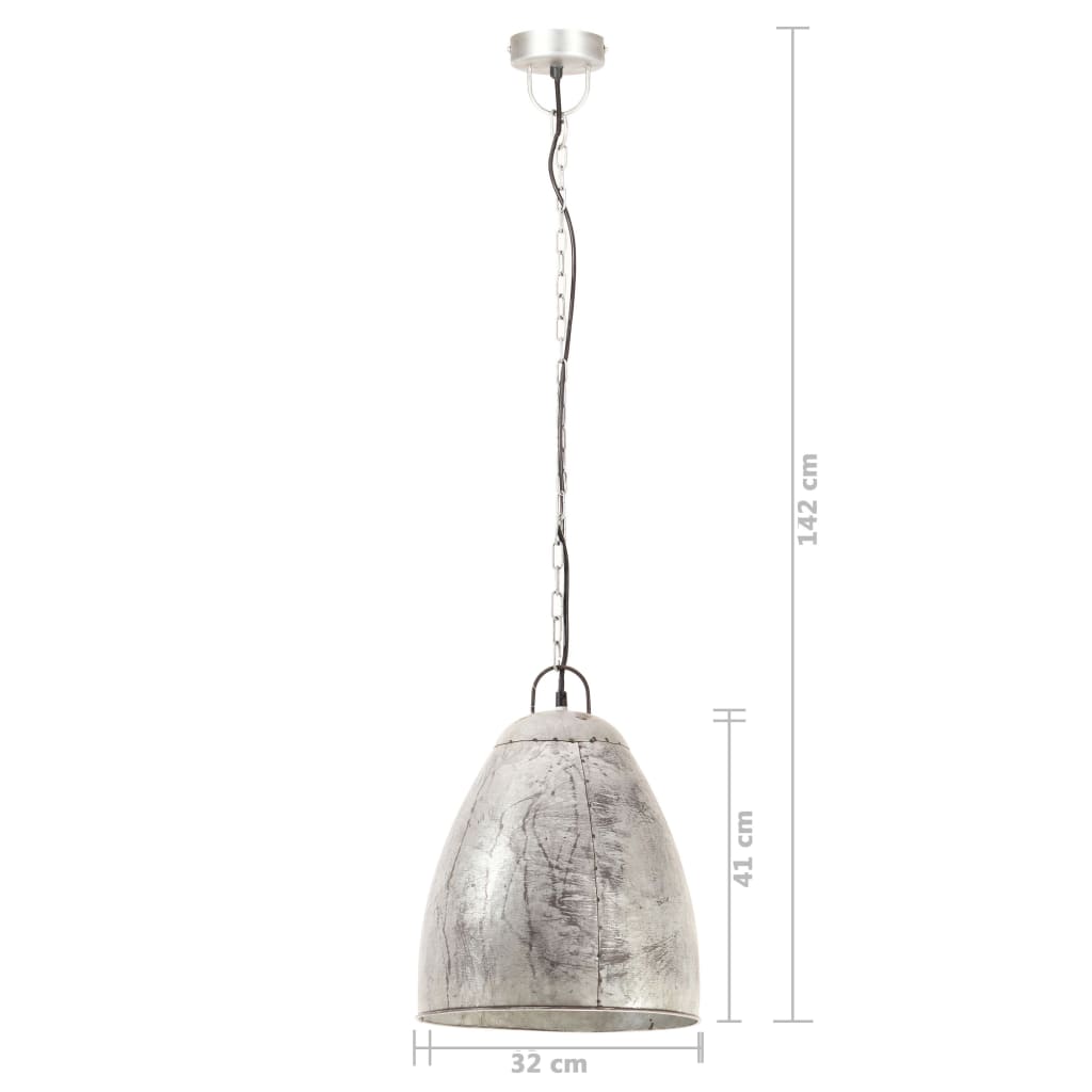 Hänglampa industriell 25 W silver rund 32 cm E27