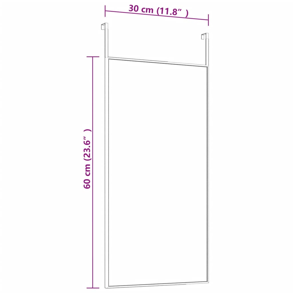 Dörrspegel guld 30x60 cm glas och aluminium