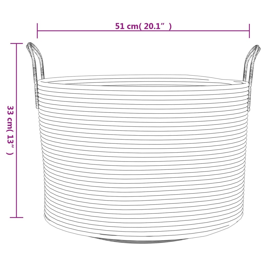 Förvaringskorg brun och vit Ø51x33 cm bomull