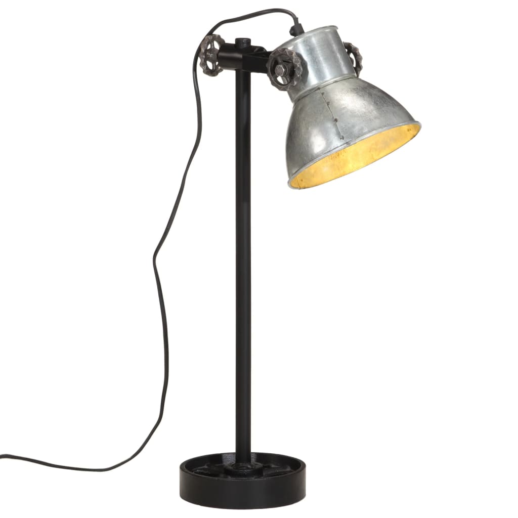 Skrivbordslampa 25W vintage silver 15x15x55 cm E27