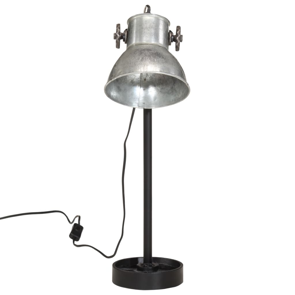 Skrivbordslampa 25W vintage silver 15x15x55 cm E27