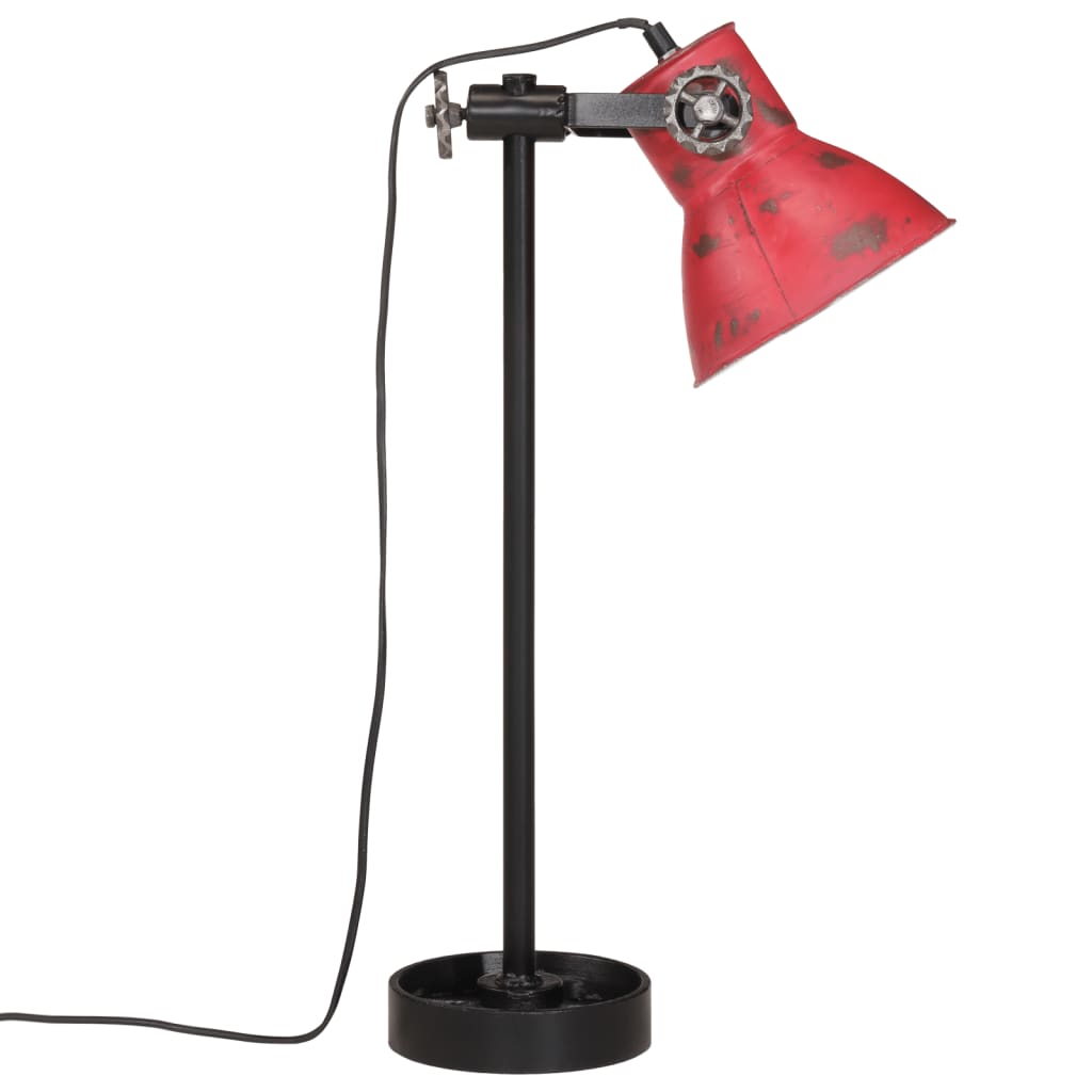 Skrivbordslampa 25 W nött röd 15x15x55 cm E27