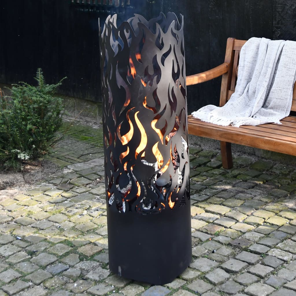 Esschert Design Eldkorg Flames kolstål svart FF408