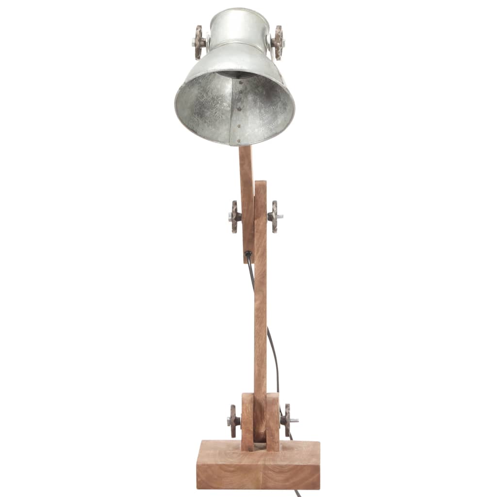 Skrivbordslampa industriell silver rund 58x18x90 cm E27